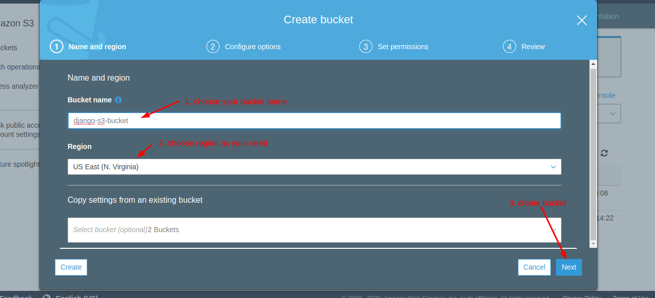 create bucket